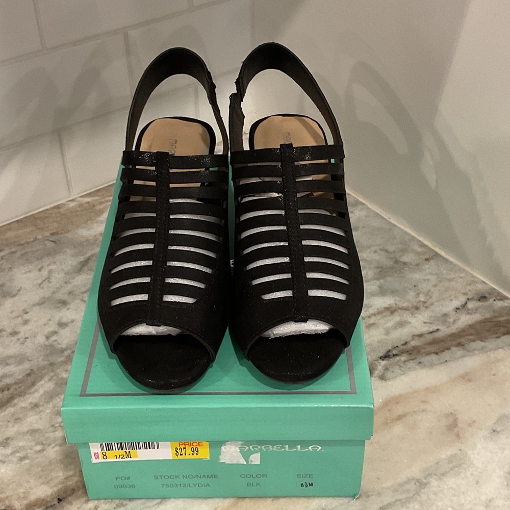 Elegant Black Slingback Sandals by Pegello